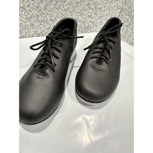 Theatricals Tap Shoes Women SZ 7 Black Lace Up Leather Dance Theater Performanc - Picture 1 of 9